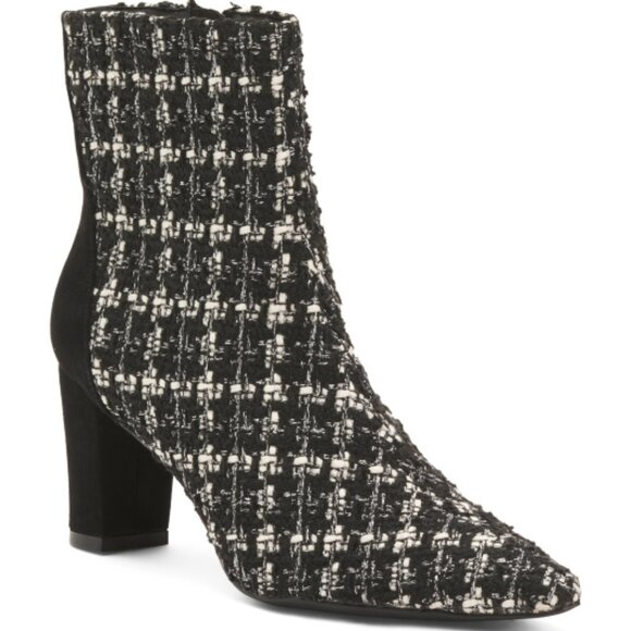 KOKO + PALENKI Tweed Heeled Booties - Picture 1 of 2